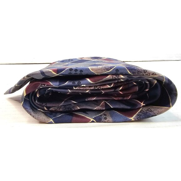 Colours by Alexander Julian Geometric Diamond Pattern Silk Mens Tie - Picture 9 of 9